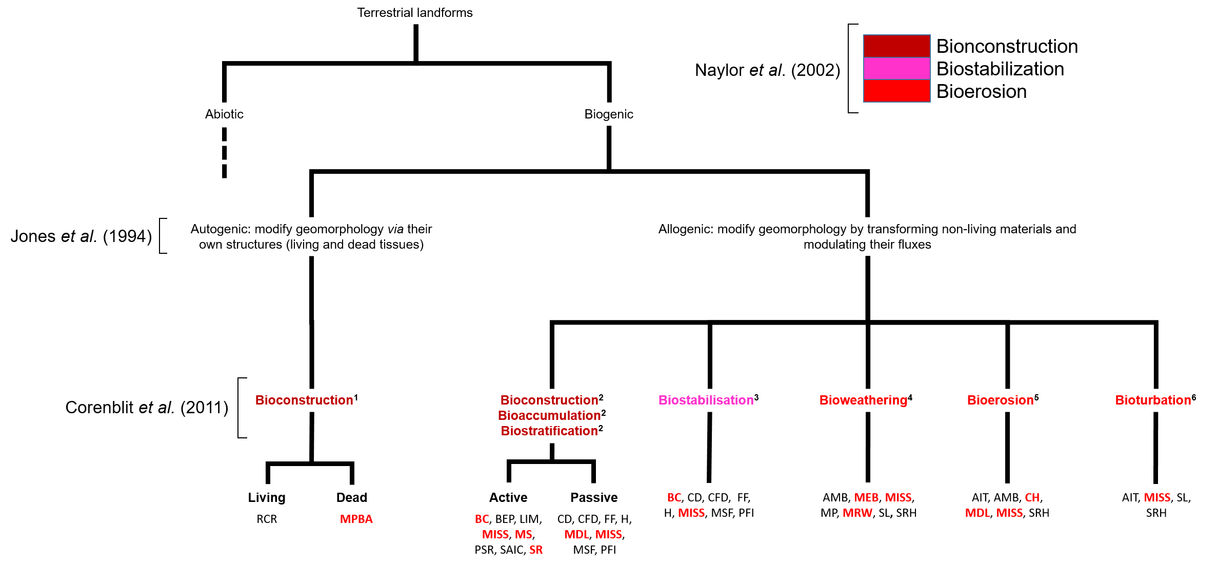 modifications des processus géomorphologiques