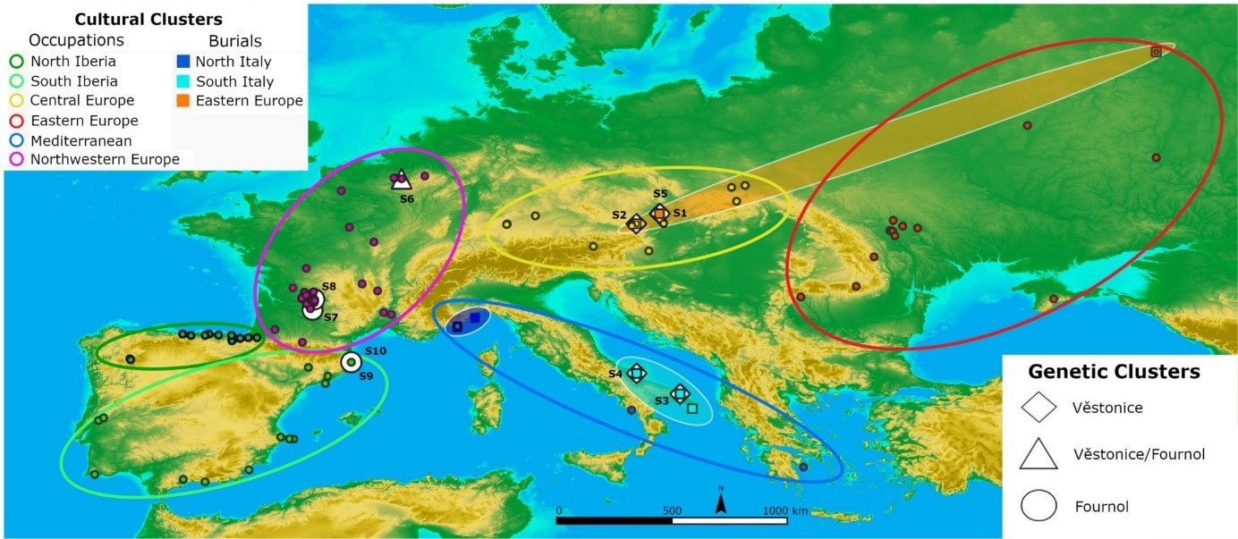 Carte de l’Europe montrant les groupes culturels identifiés 